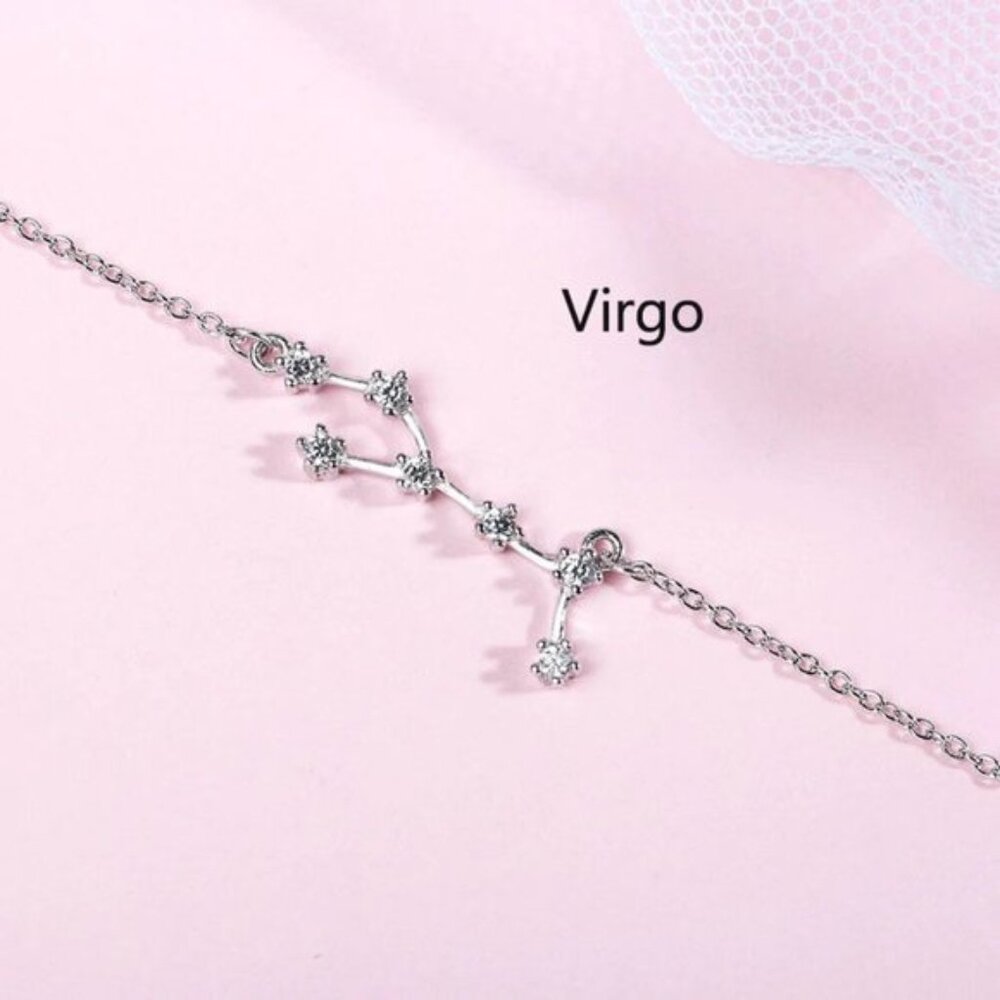 *NEW 925 Sterling Silver Zodiac Bracelet-Virgo
